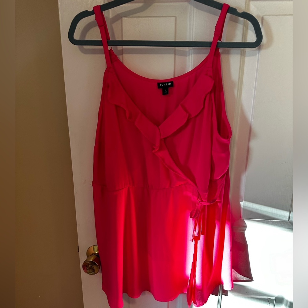 Pink torrid wrap tank